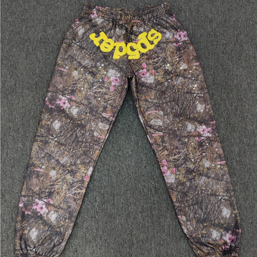Camouflage Joggers with Pink Accents